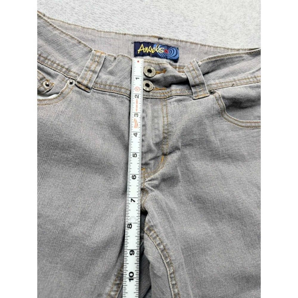 Angels Jeans Womens Gray Straight Leg Denim Pants Double Button Size 7/8 - Picture 4 of 11